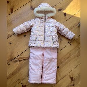 Carter's Pink and Gold Leopard Two-Piece Snowsuit Set | Girls 4T